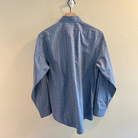 Eddie Bauer Button Down Bundle Mens Size Small Blue Plaid Long Sleeve Shirt Work - Picture 8 of 16